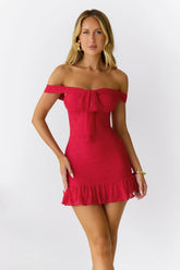 Tides Of Love Off Shoulder Mini Dress