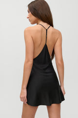 x JENNIE Colette Silk Mini Dress - Black