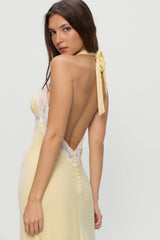 Darcy Satin Midi Dress - Whipped Butter