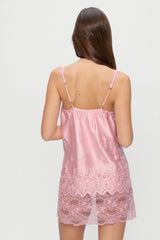 First Crush Satin Babydoll Dress - Pillow Talk Pink