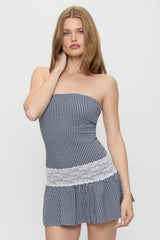 Mirage Gingham Mini Dress - Midnight Wishes