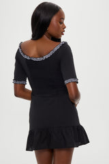 Sweet Dreams Cotton Mini Dress - Black