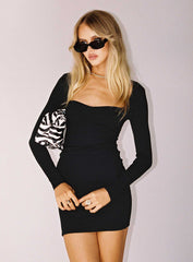 Nolan Long Sleeve Mini Dress Black