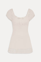 Lover Crochet Knit Mini Dress - White