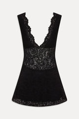 Moon Dance Lace Mini Dress - Black