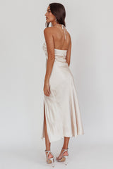Kindred Spirit Strapless Gathered Bust Midi Dress Champagne