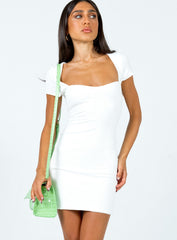 Nolan Short Sleeve Mini Dress White