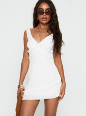 New Moon Frill Mini Dress White