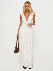 Pokey Maxi Dress Cream / Polka Dot