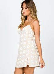 Stargazing Mini Dress Beige