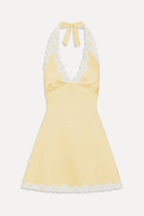 Audrey Satin Mini Dress - Whipped Butter Dottie