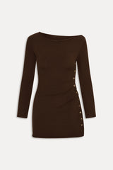 Elsa Off The Shoulder Mini Dress - Amber
