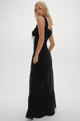 Christabelle Ruffle Maxi Dress - Black