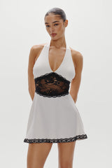 Audrey Satin Mini Dress - Soft Sand