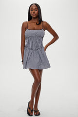Coast Cotton Gingham Mini Dress - Cottage Tile
