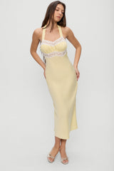 Darcy Satin Midi Dress - Whipped Butter