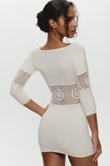 Festival Crochet Knit Mini Dress - Bunny