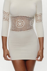Festival Crochet Knit Mini Dress - Bunny