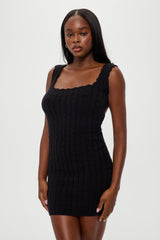 Jules Knit Backless Mini Dress - Black