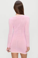 Logan Knit Mini Dress - Pink Cloud