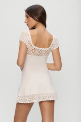 Lover Crochet Knit Mini Dress - White