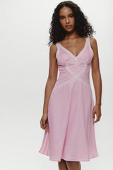 Memory Lane Satin Midi Dress - Love Drop