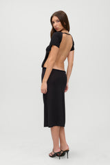 x JENNIE Rosalie Knit Midi Dress - Black