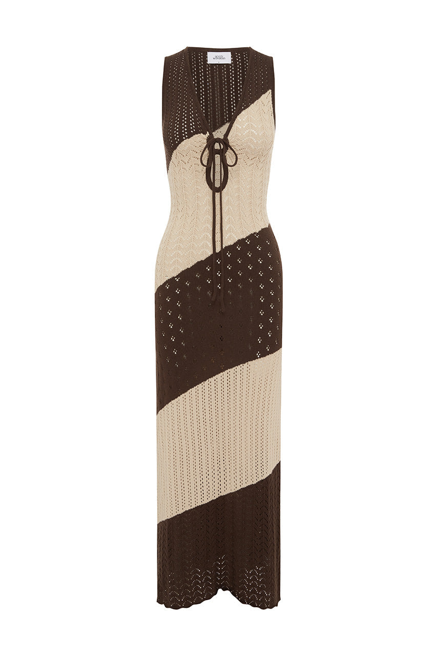 Julie Maxi Dress - Sand/Chocolate