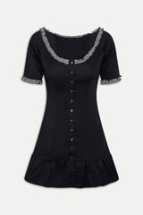 Sweet Dreams Cotton Mini Dress - Black
