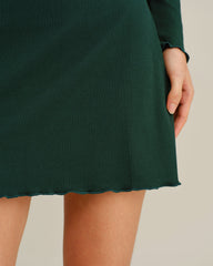 Green Round Neck Slim Mini Dress