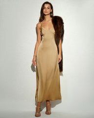 Yellow Sleeveless Slip Maxi Dress