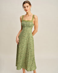 Green Floral Lace Maxi Dress