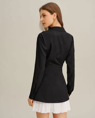 Black Contrasting A-Line Mini Dress